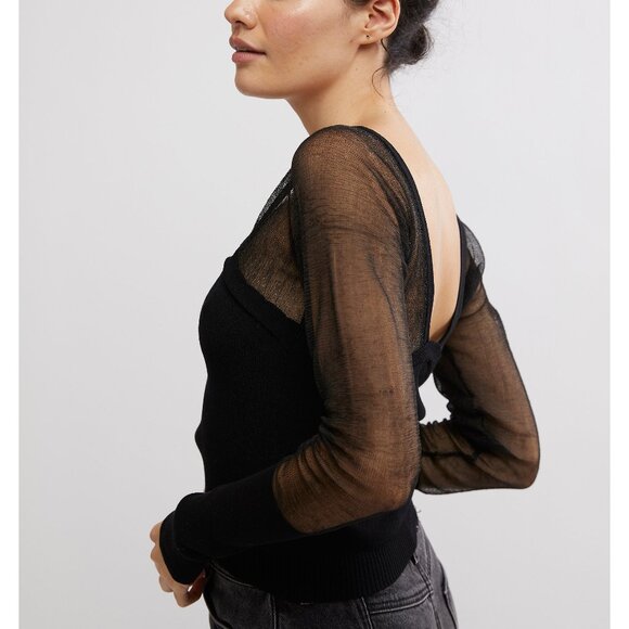 FREE PEOPLE Night After Night Long Sleeve / Black - Picture 2 of 5